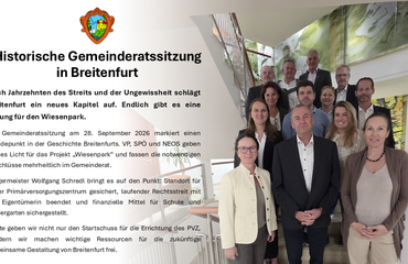 Historische Gemeinderatssitzung in Breitenfurt
