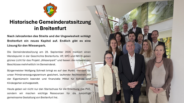 Historische Gemeinderatssitzung in Breitenfurt