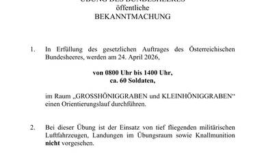Übung des Bundesheeres 24.04.