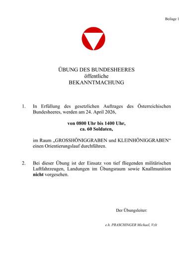 Übung des Bundesheeres 24.04.
