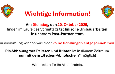 Eingeschränkter Betrieb beim Post Partner