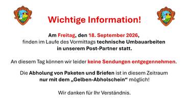 Eingeschränkter Betrieb beim Post Partner