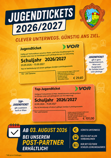 Die Jugendtickets 2026/2027 sind da!